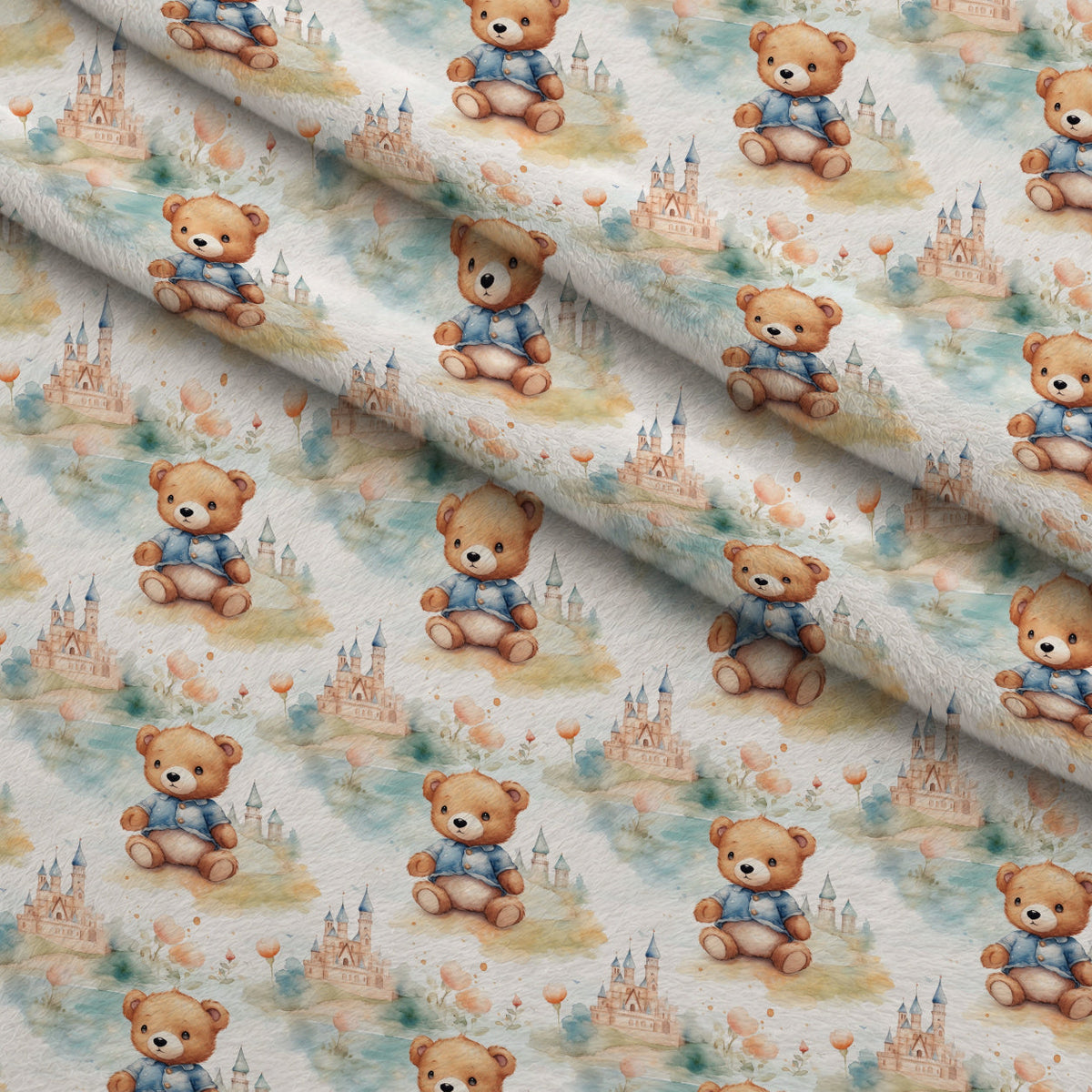 Cuddly Cubs Pattern 9 Fleece Fabric — fleece fabric folded close-up preview (mv-fleece-v1:lying)