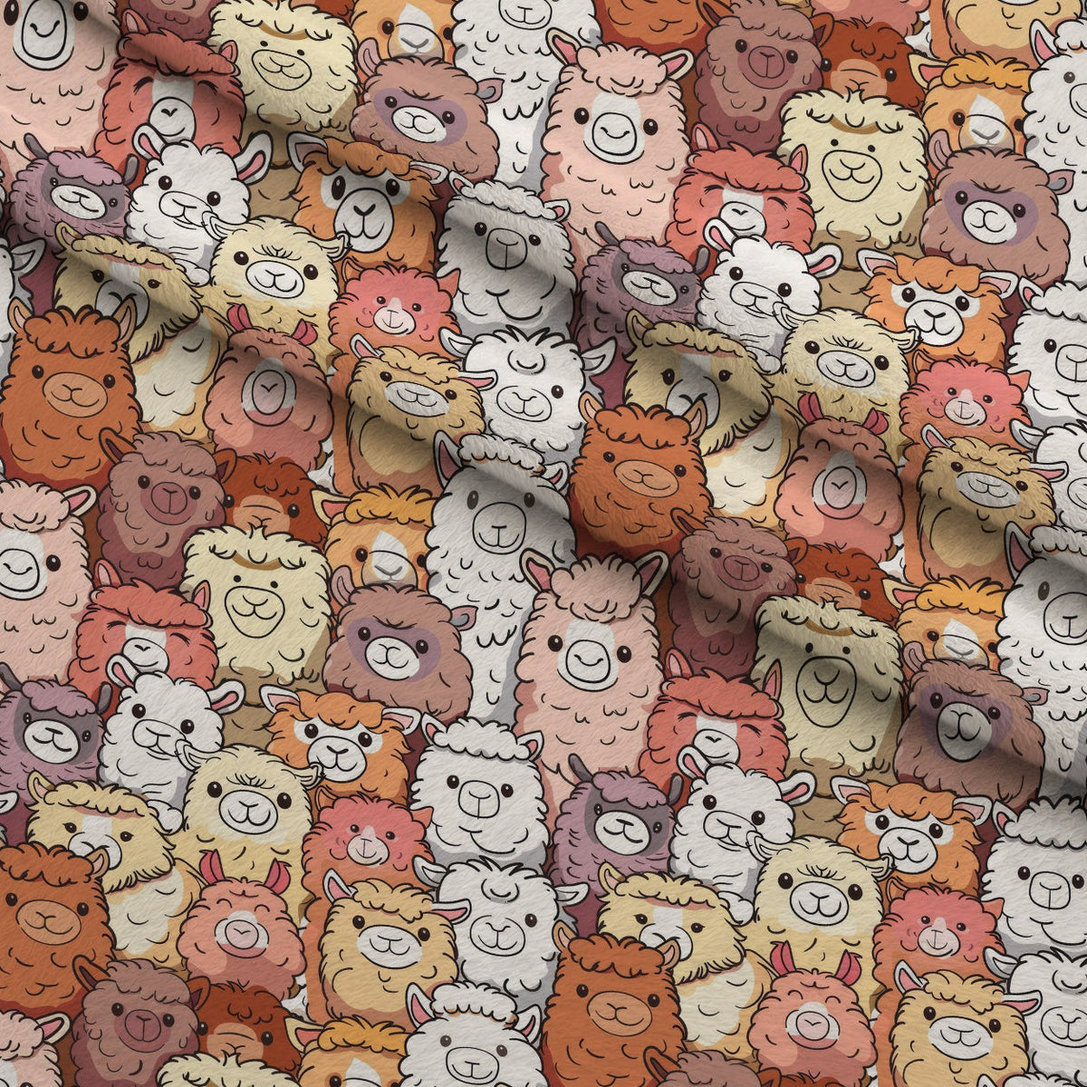 Cute Alpaca Fleece Fabric — fleece fabric folded close-up preview (mv-fleece-v1:lying)