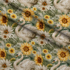 Cygnet Blooms Pattern 1 Fleece Fabric — fleece fabric folded close-up preview (mv-fleece-v1:lying)