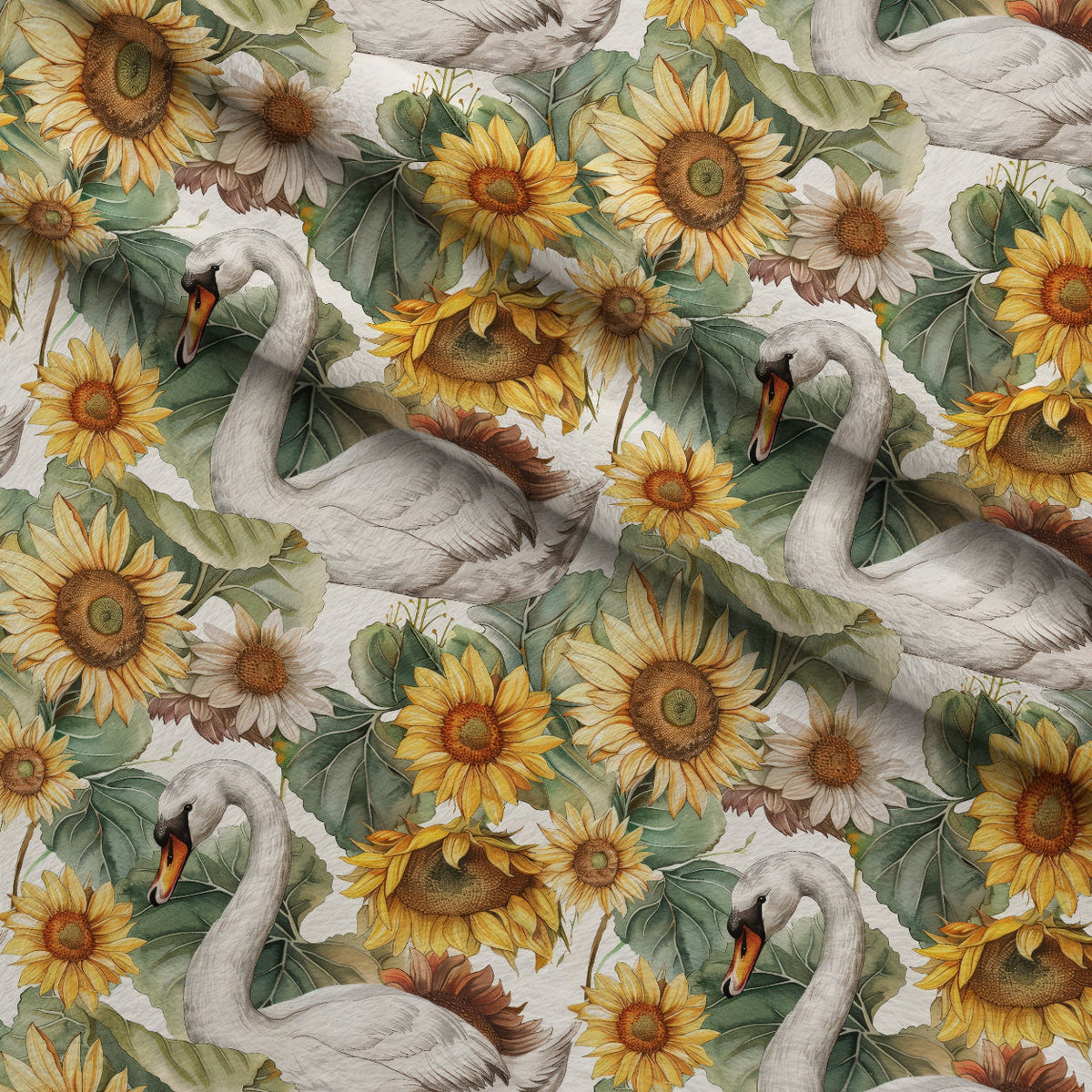 Cygnet Blooms Pattern 11 Fleece Fabric — fleece fabric folded close-up preview (mv-fleece-v1:lying)