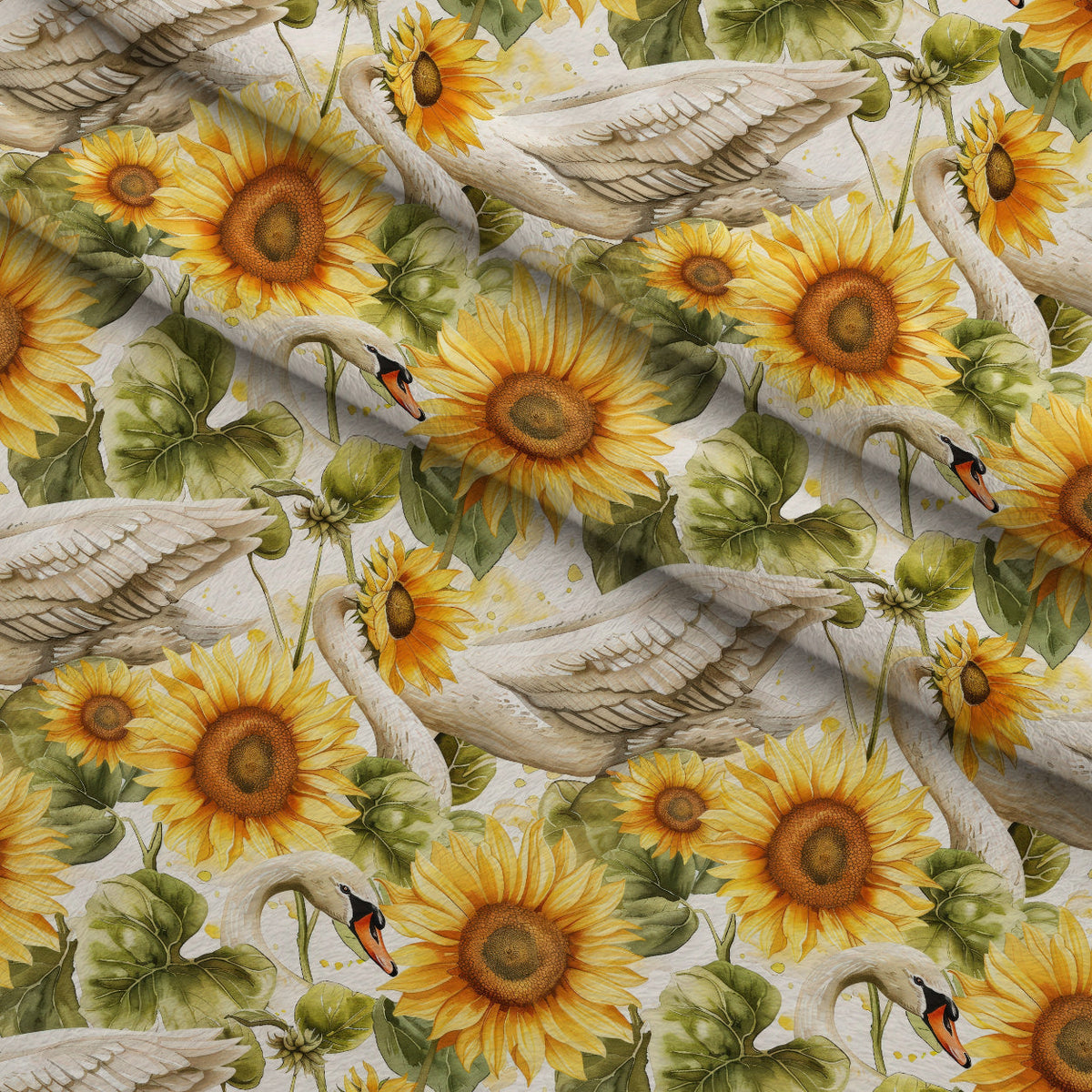 Cygnet Blooms Pattern 12 Fleece Fabric — fleece fabric folded close-up preview (mv-fleece-v1:lying)