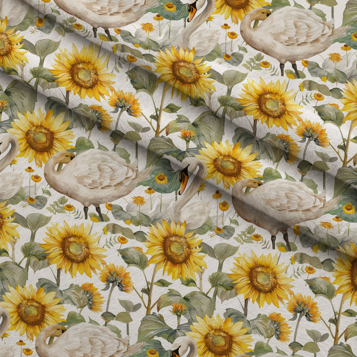 Cygnet Blooms Pattern 3 Fleece Fabric — fleece fabric folded close-up preview (mv-fleece-v1:lying)