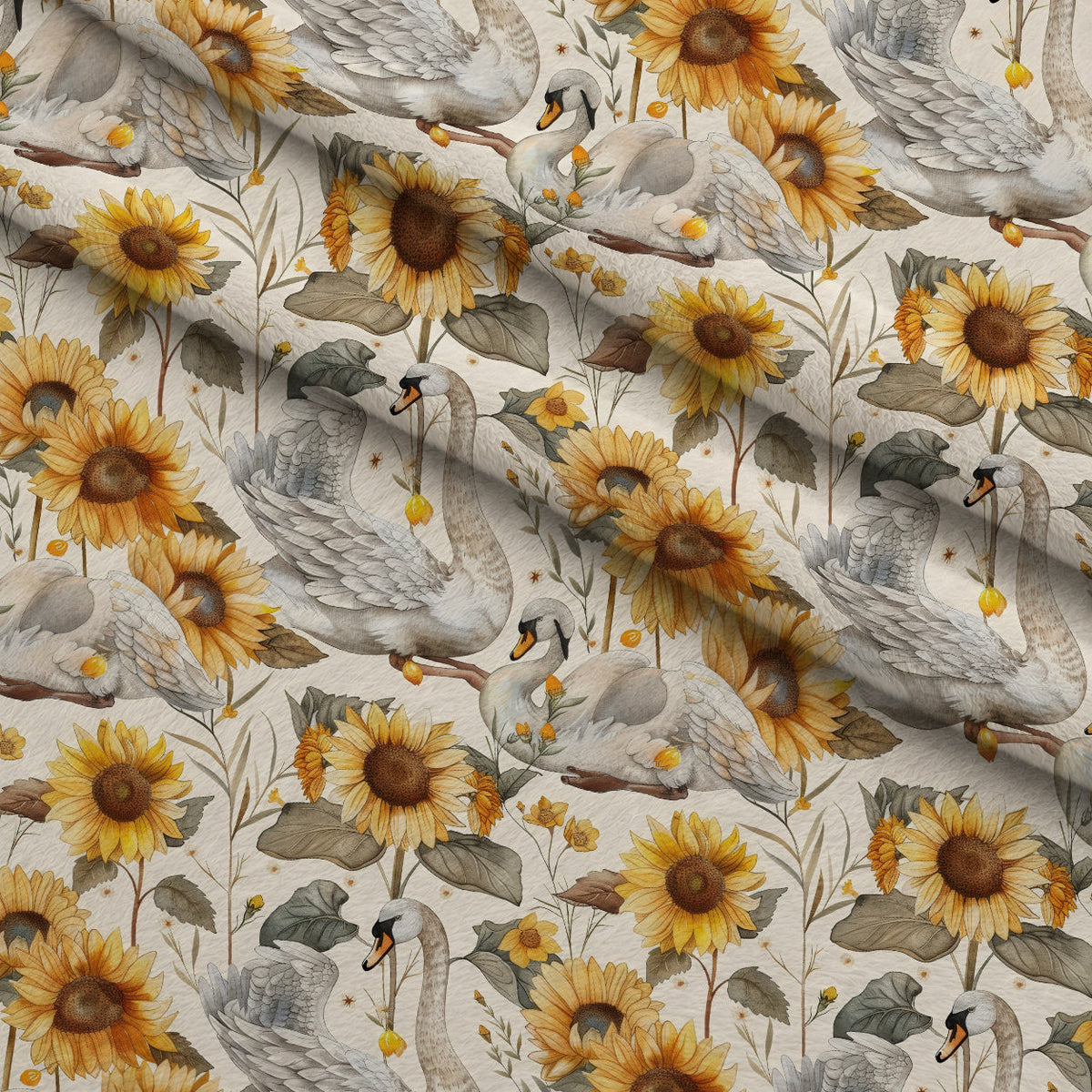 Cygnet Blooms Pattern 9 Fleece Fabric — fleece fabric folded close-up preview (mv-fleece-v1:lying)