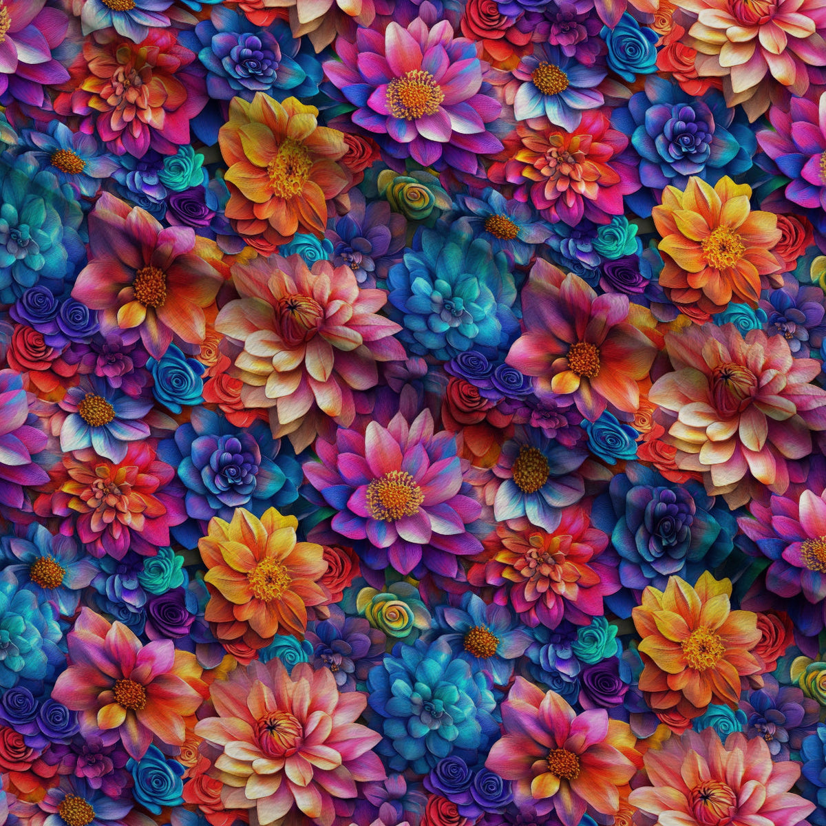 Dahlia Dreams Pattern 3 Fleece Fabric — fleece fabric folded close-up preview (mv-fleece-v1:lying)