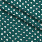 Daisies on Teal Fleece Fabric — fleece fabric folded close-up preview (mv-fleece-v1:lying)
