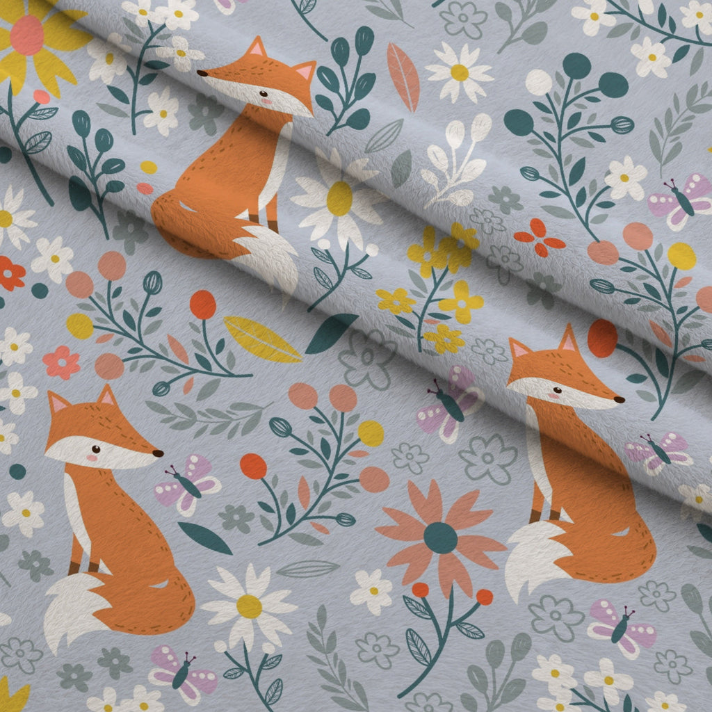 Daisy Den Pattern 1 Fleece Fabric — fleece fabric folded close-up preview (mv-fleece-v1:lying)
