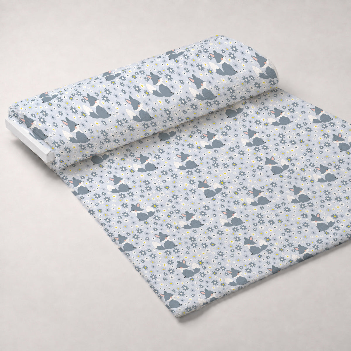 Daisy Den Pattern 2 Fleece Fabric — fleece fabric unrolled bolt preview (mv-fleece-v1:bolt)