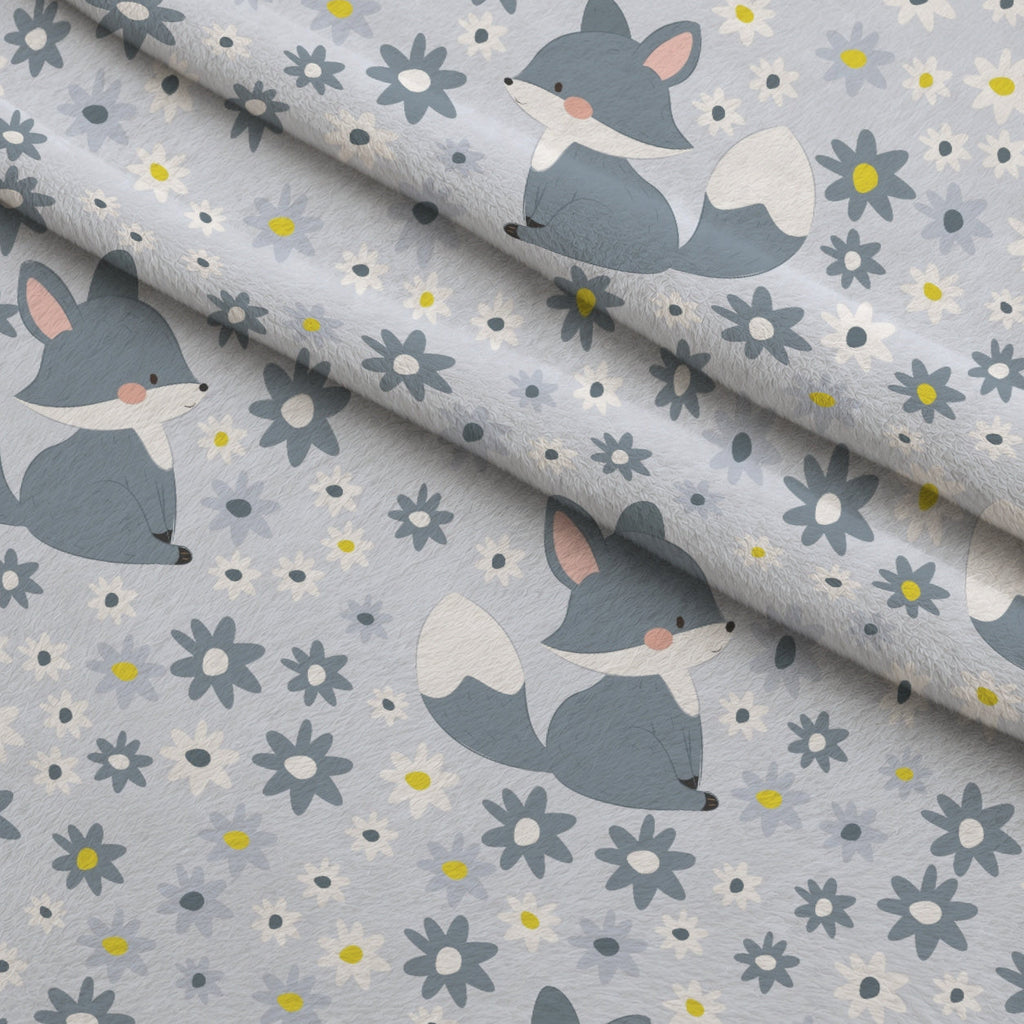 Daisy Den Pattern 2 Fleece Fabric — fleece fabric folded close-up preview (mv-fleece-v1:lying)