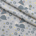 Daisy Den Pattern 2 Fleece Fabric — fleece fabric folded close-up preview (mv-fleece-v1:lying)