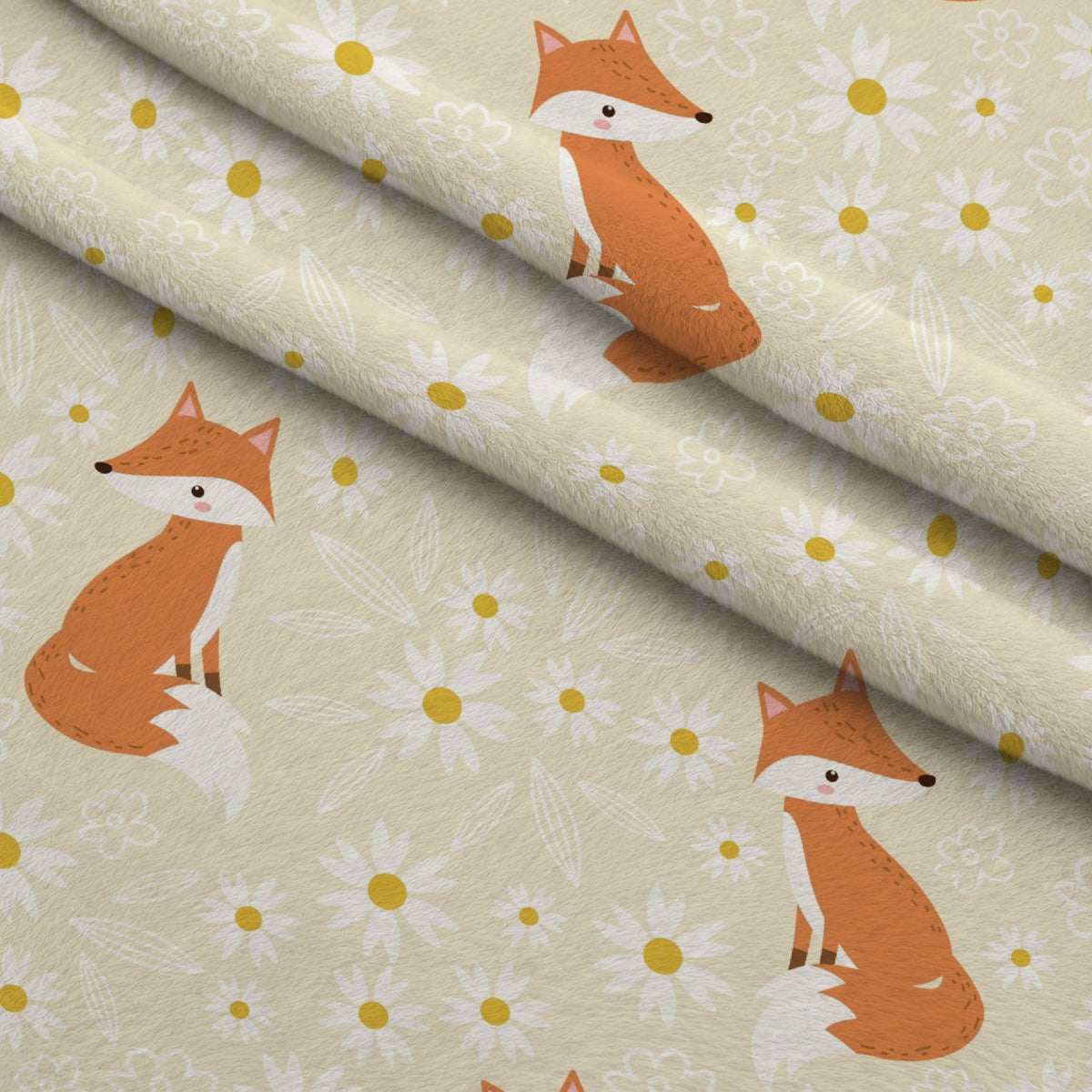Daisy Den Pattern 3 Fleece Fabric — fleece fabric folded close-up preview (mv-fleece-v1:lying)