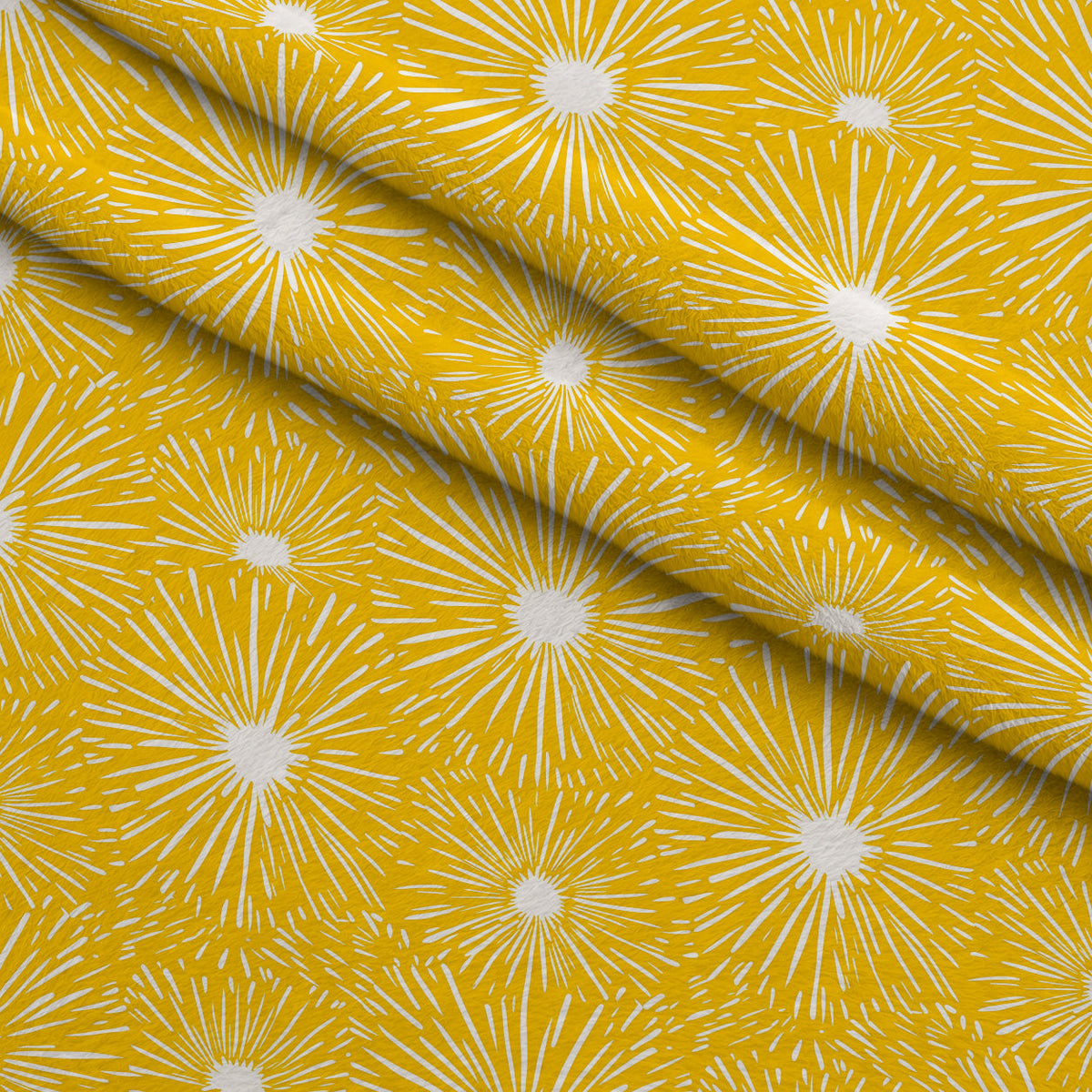 Dandelion Sparklers Pattern 12 Fleece Fabric — fleece fabric folded close-up preview (mv-fleece-v1:lying)