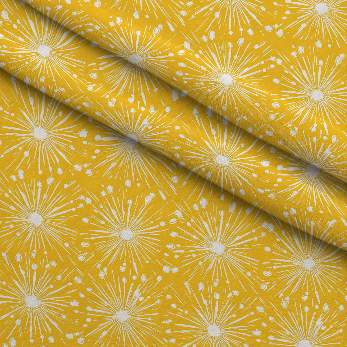 Dandelion Sparklers Pattern 13 Fleece Fabric — fleece fabric folded close-up preview (mv-fleece-v1:lying)