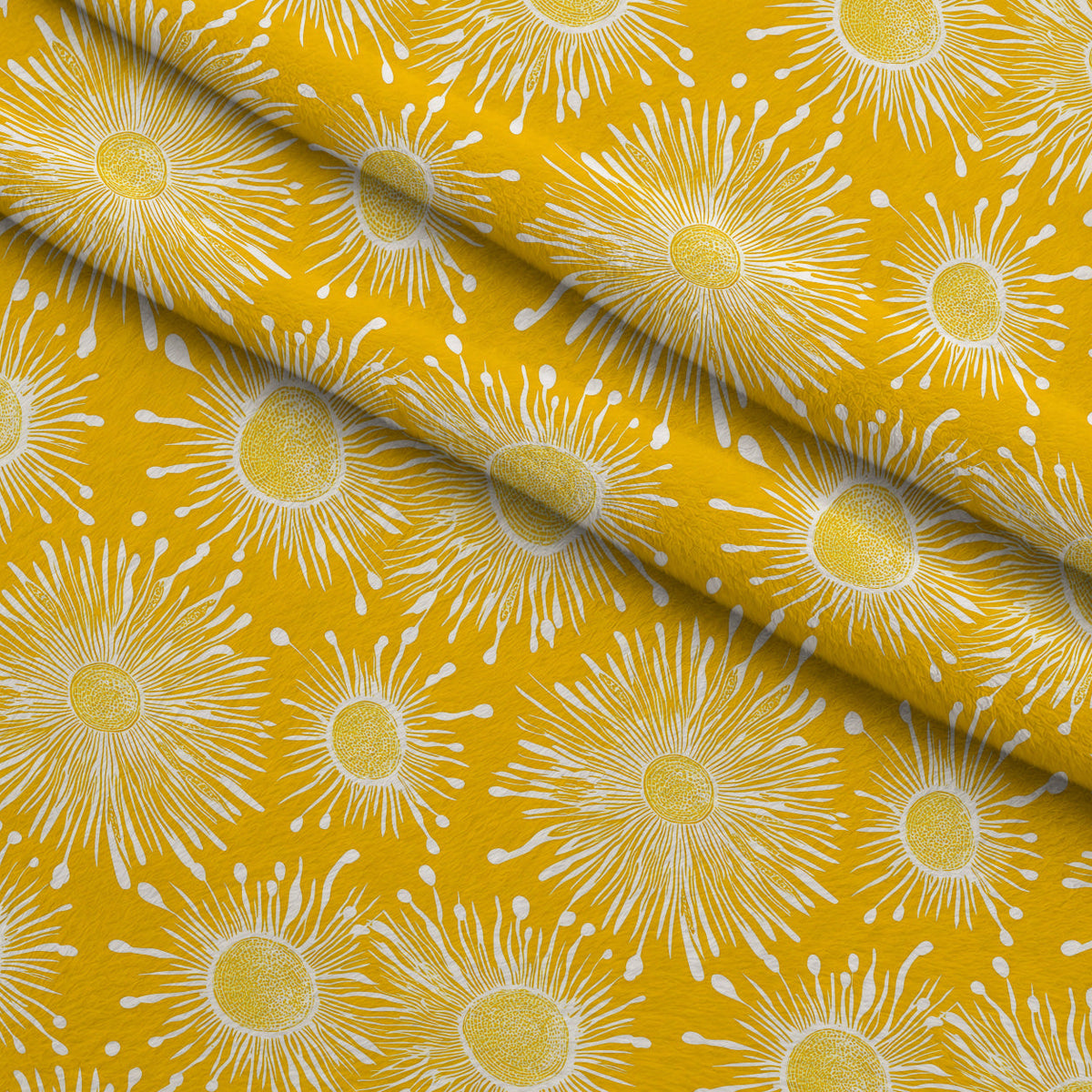 Dandelion Sparklers Pattern 14 Fleece Fabric — fleece fabric folded close-up preview (mv-fleece-v1:lying)