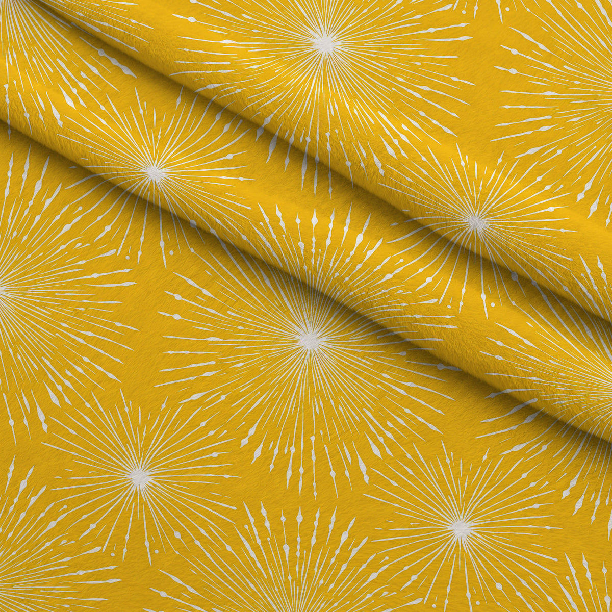 Dandelion Sparklers Pattern 15 Fleece Fabric — fleece fabric folded close-up preview (mv-fleece-v1:lying)
