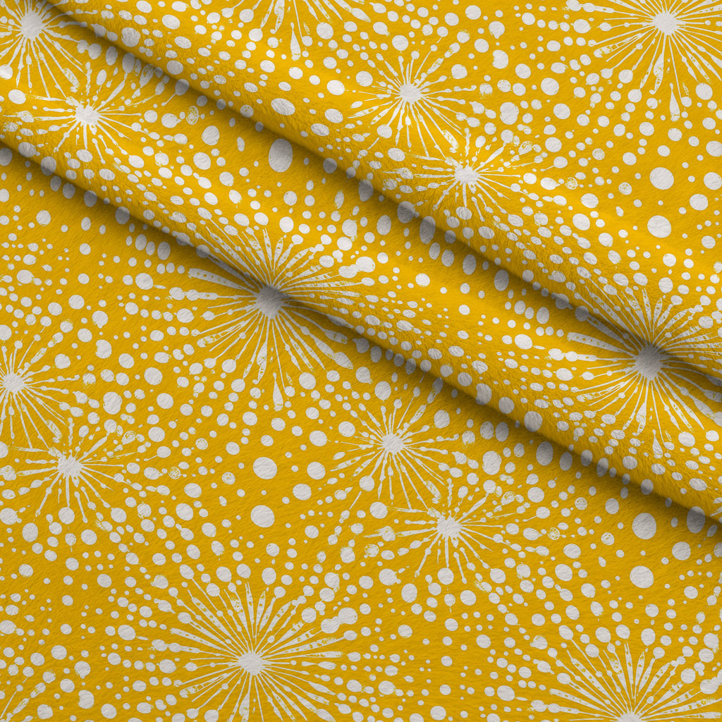 Dandelion Sparklers Pattern 16 Fleece Fabric — fleece fabric folded close-up preview (mv-fleece-v1:lying)