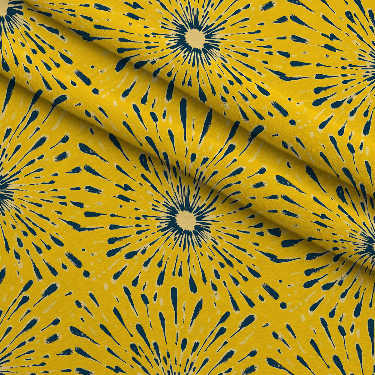 Dandelion Sparklers Pattern 3 Fleece Fabric — fleece fabric folded close-up preview (mv-fleece-v1:lying)