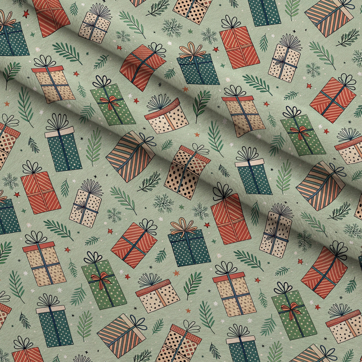 Dear Santa Pattern 5 Fleece Fabric — fleece fabric folded close-up preview (mv-fleece-v1:lying)