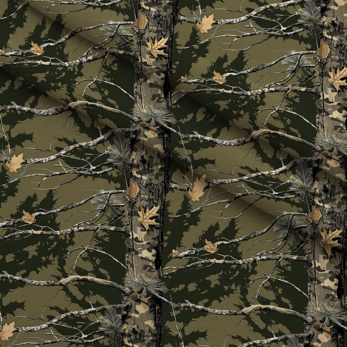 Deep Woods Pattern 2 Fleece Fabric — fleece fabric folded close-up preview (mv-fleece-v1:lying)