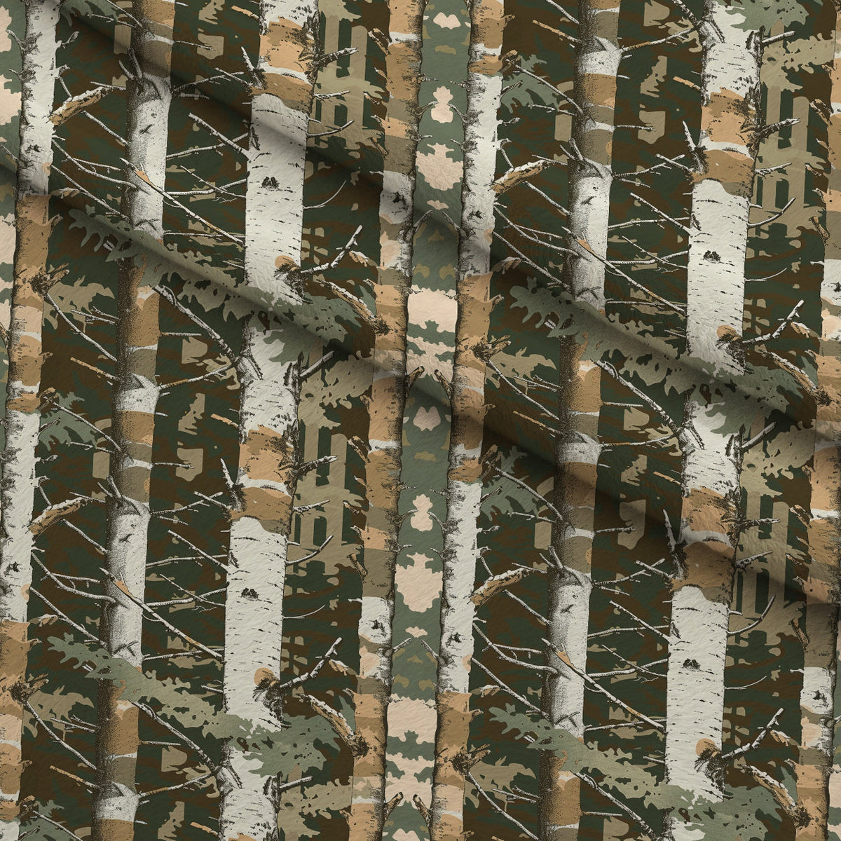 Deep Woods Pattern 4 Fleece Fabric — fleece fabric folded close-up preview (mv-fleece-v1:lying)