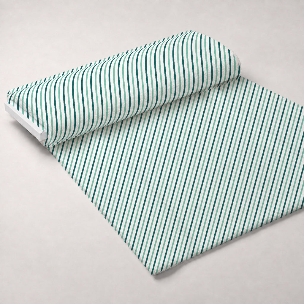 Diagonal Stripes Mint and Teal Fleece Fabric — fleece fabric unrolled bolt preview (mv-fleece-v1:bolt)