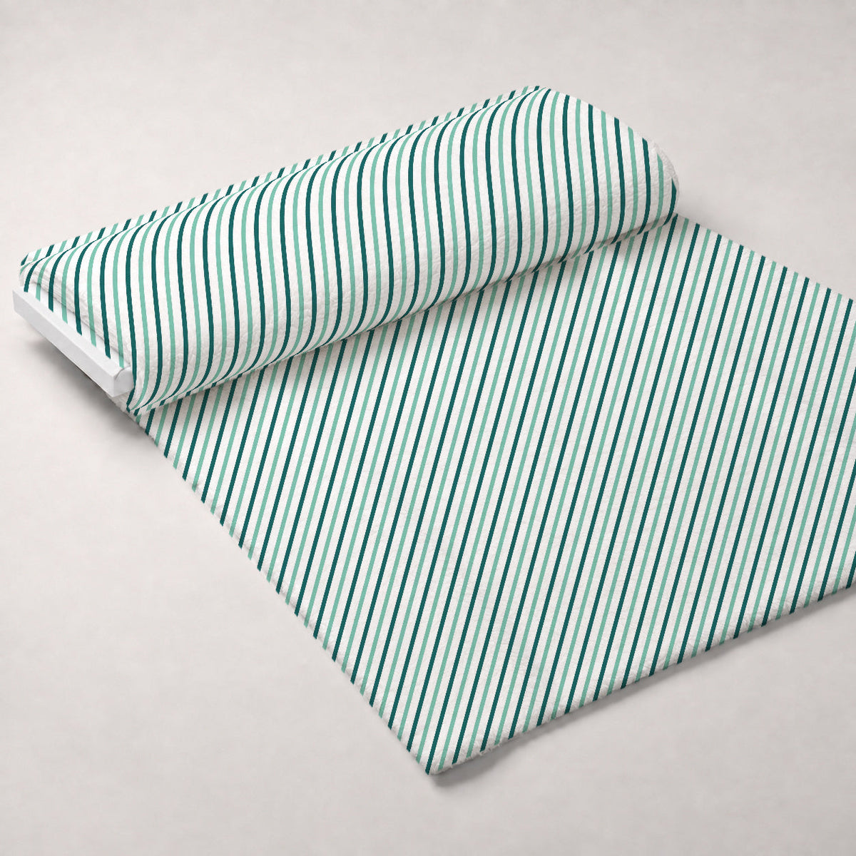Diagonal Stripes Mint and Teal Fleece Fabric — fleece fabric unrolled bolt preview (mv-fleece-v1:bolt)