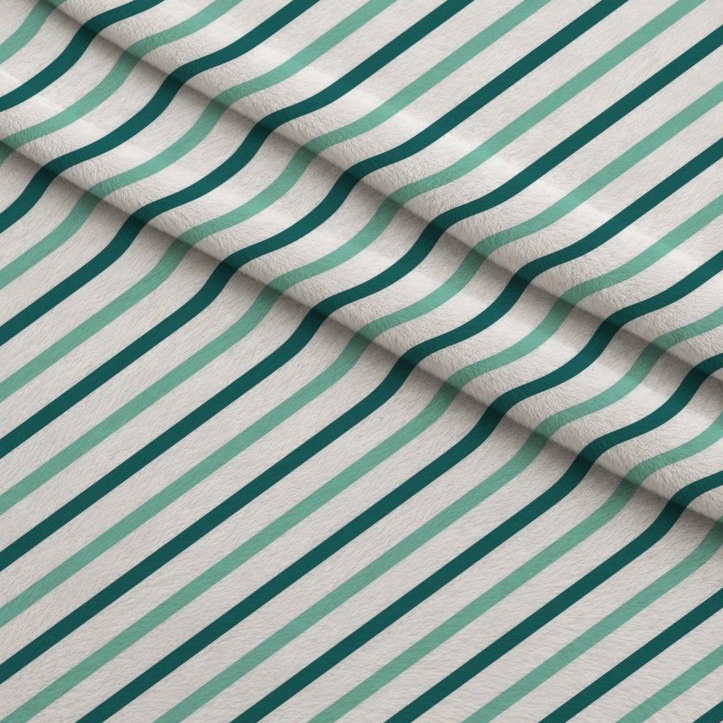 Diagonal Stripes Mint and Teal Fleece Fabric — fleece fabric folded close-up preview (mv-fleece-v1:lying)