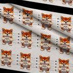 Doggie Mugshots Akita Pattern Fleece Fabric — fleece fabric folded close-up preview (mv-fleece-v1:lying)