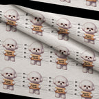 Doggie Mugshots Bichon Frise Pattern Fleece Fabric — fleece fabric folded close-up preview (mv-fleece-v1:lying)