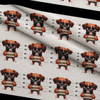 Doggie Mugshots Boxer Pattern Fleece Fabric — fleece fabric folded close-up preview (mv-fleece-v1:lying)