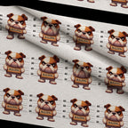 Doggie Mugshots Bulldog Pattern Fleece Fabric — fleece fabric folded close-up preview (mv-fleece-v1:lying)