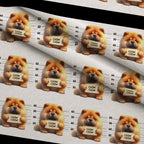 Doggie Mugshots Chow Chow Pattern Fleece Fabric — fleece fabric folded close-up preview (mv-fleece-v1:lying)