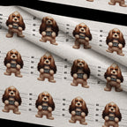 Doggie Mugshots Cocker Spaniel Pattern Fleece Fabric — fleece fabric folded close-up preview (mv-fleece-v1:lying)