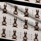 Doggie Mugshots Doberman Pinscher Pattern Fleece Fabric — fleece fabric folded close-up preview (mv-fleece-v1:lying)