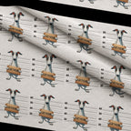 Doggie Mugshots Greyhound Pattern Fleece Fabric — fleece fabric folded close-up preview (mv-fleece-v1:lying)