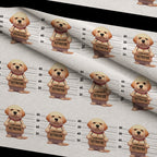 Doggie Mugshots Labrador Retriever Pattern Fleece Fabric — fleece fabric folded close-up preview (mv-fleece-v1:lying)