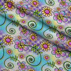 Doodle Blooms Pattern 9 Fleece Fabric — fleece fabric folded close-up preview (mv-fleece-v1:lying)