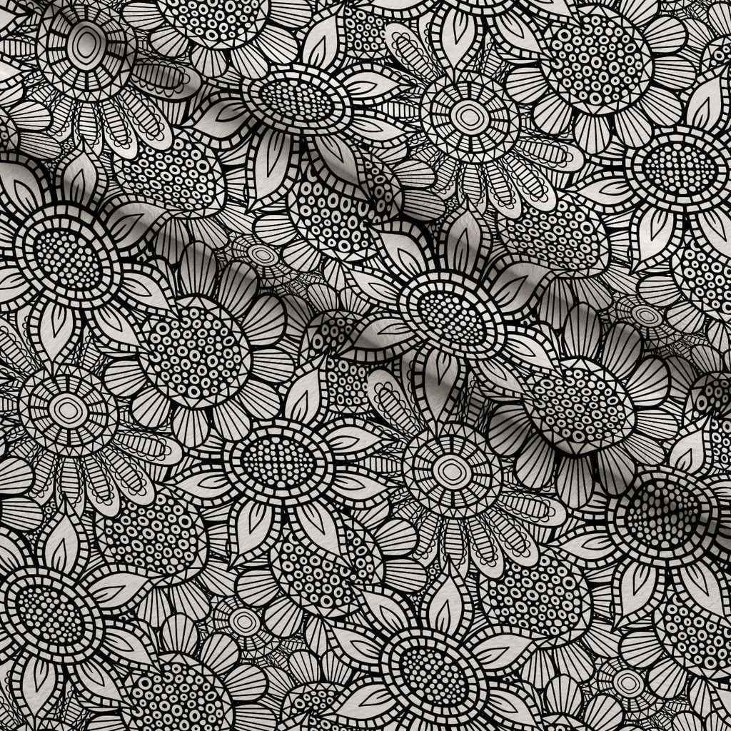 Doodle Garden Pattern 1 Fleece Fabric — fleece fabric folded close-up preview (mv-fleece-v1:lying)