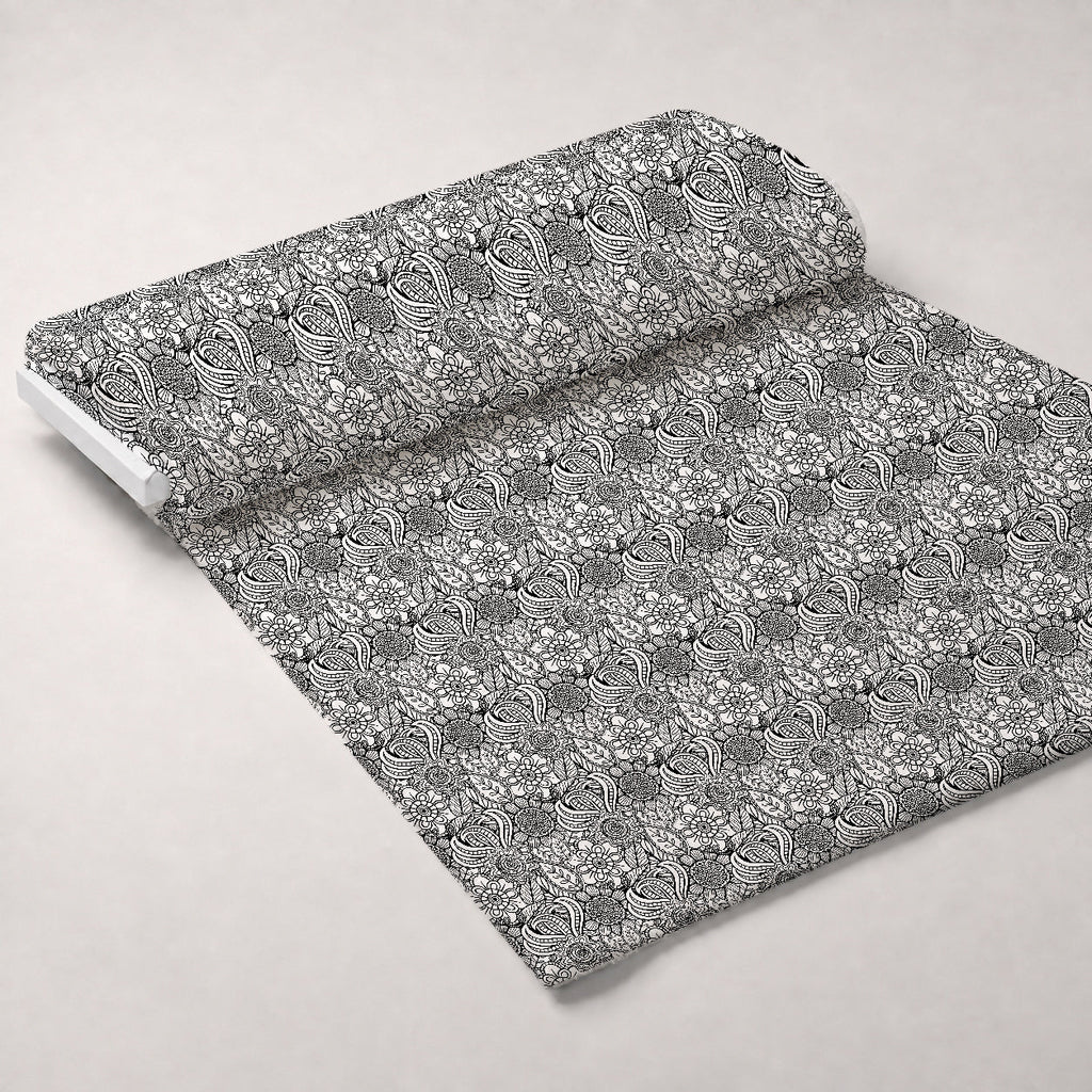 Doodle Garden Pattern 8 Fleece Fabric — fleece fabric unrolled bolt preview (mv-fleece-v1:bolt)