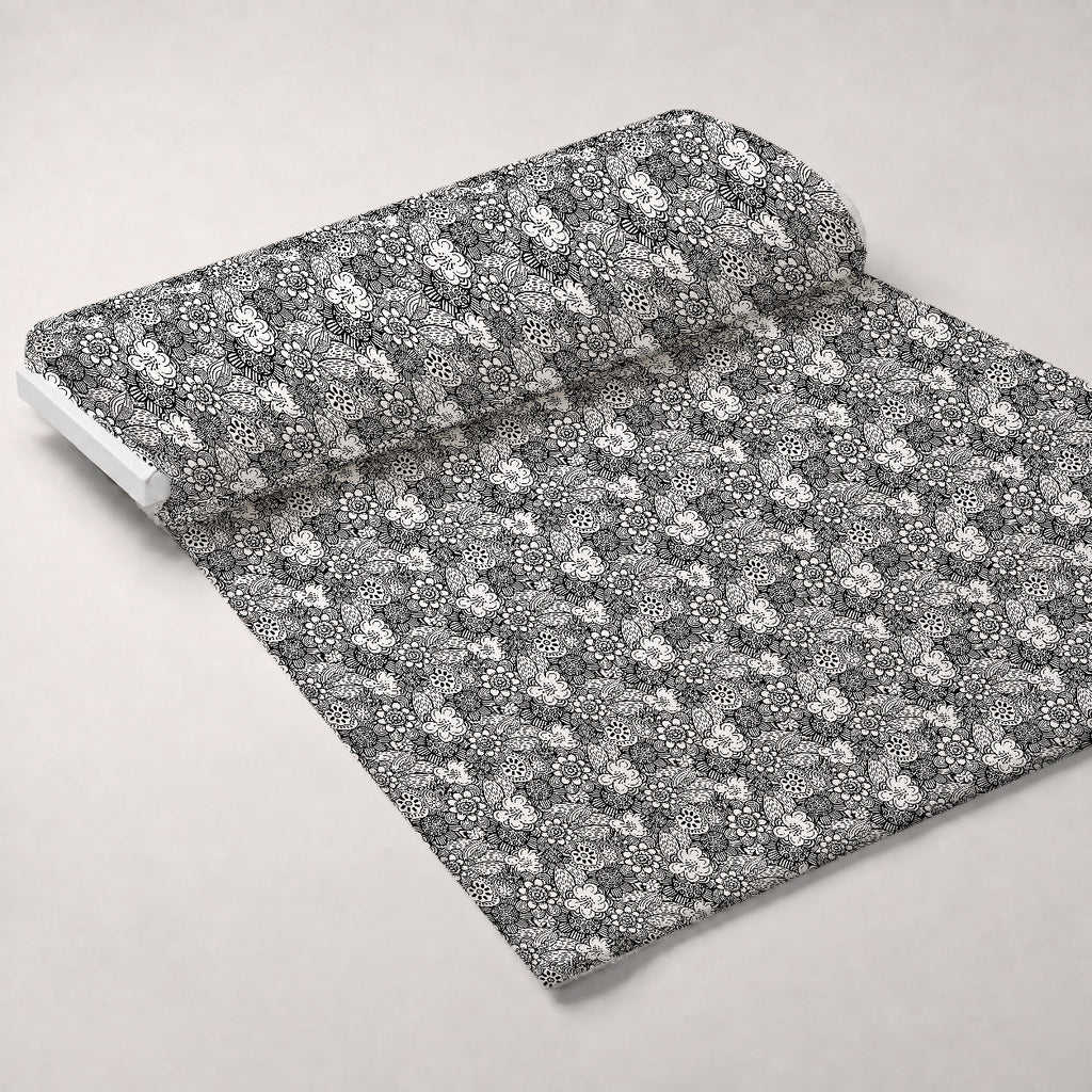 Doodle Garden Pattern 9 Fleece Fabric — fleece fabric unrolled bolt preview (mv-fleece-v1:bolt)