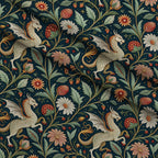 Dragon Garden Pattern 1 Fleece Fabric — fleece fabric folded close-up preview (mv-fleece-v1:lying)
