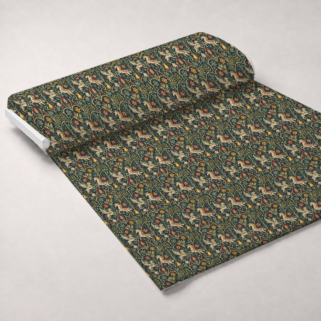 Dragon Garden Pattern 2 Fleece Fabric — fleece fabric unrolled bolt preview (mv-fleece-v1:bolt)