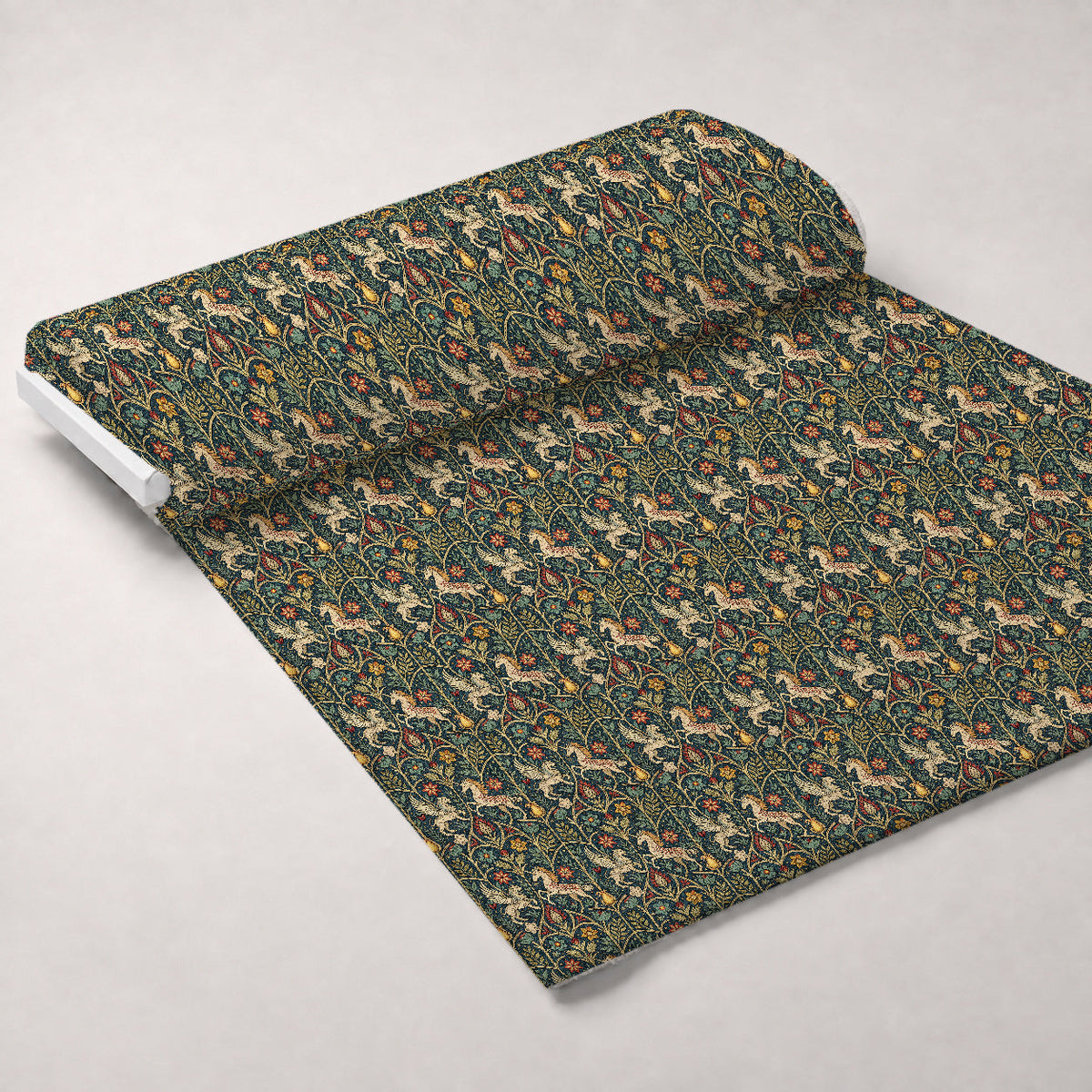 Dragon Garden Pattern 2 Fleece Fabric — fleece fabric unrolled bolt preview (mv-fleece-v1:bolt)