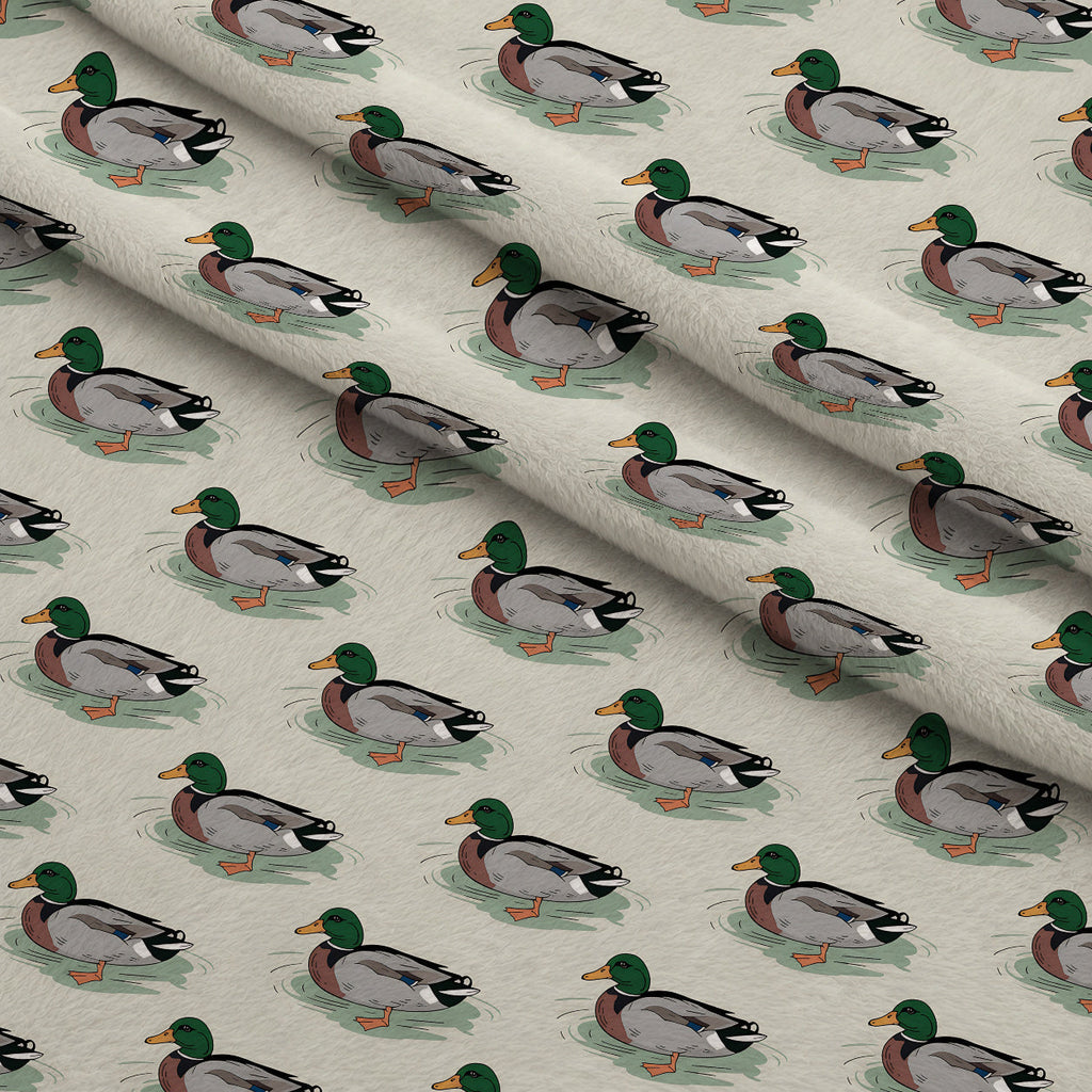 Drakes and Lilies Pattern 12 Fleece Fabric — fleece fabric folded close-up preview (mv-fleece-v1:lying)