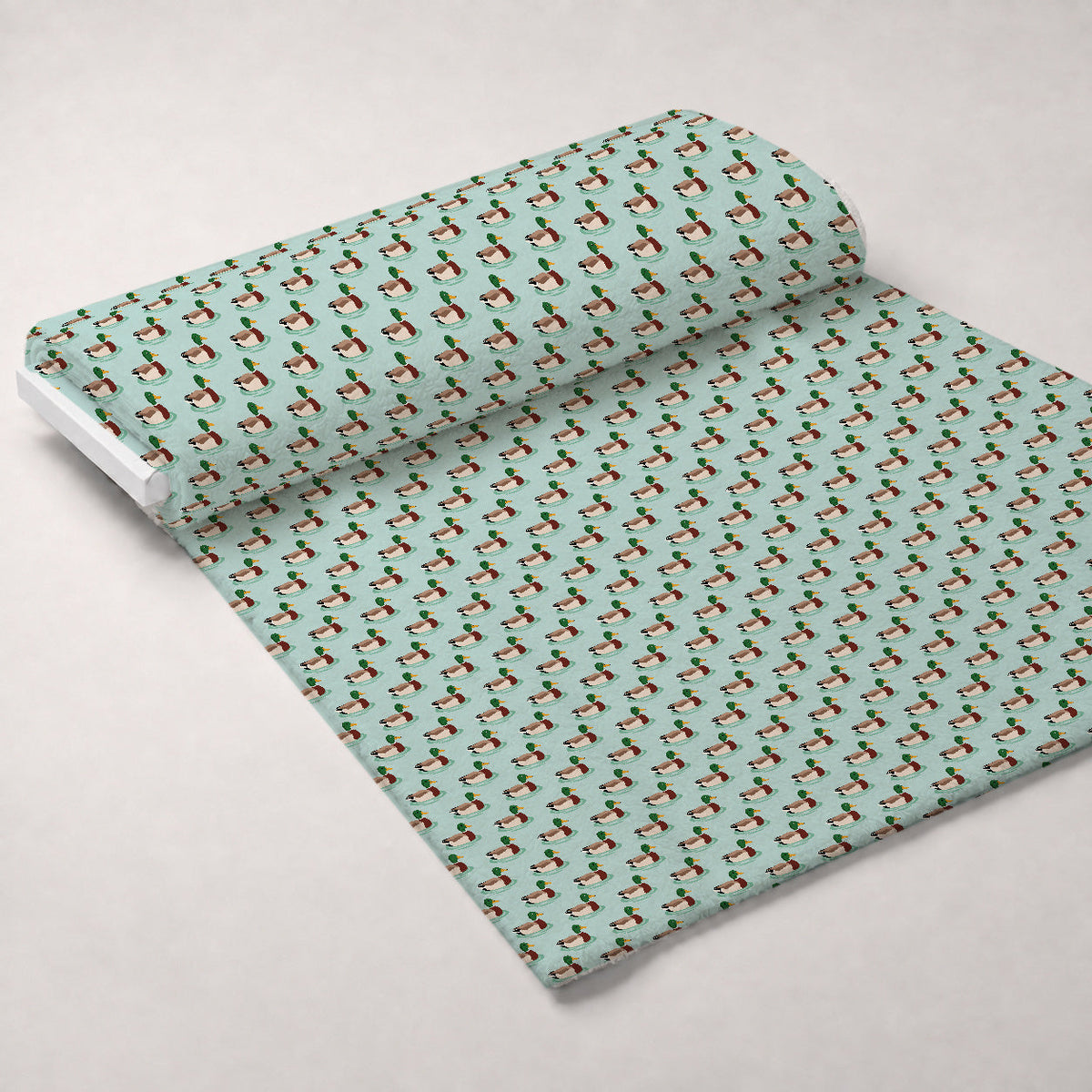 Drakes and Lilies Pattern 13 Fleece Fabric — fleece fabric unrolled bolt preview (mv-fleece-v1:bolt)