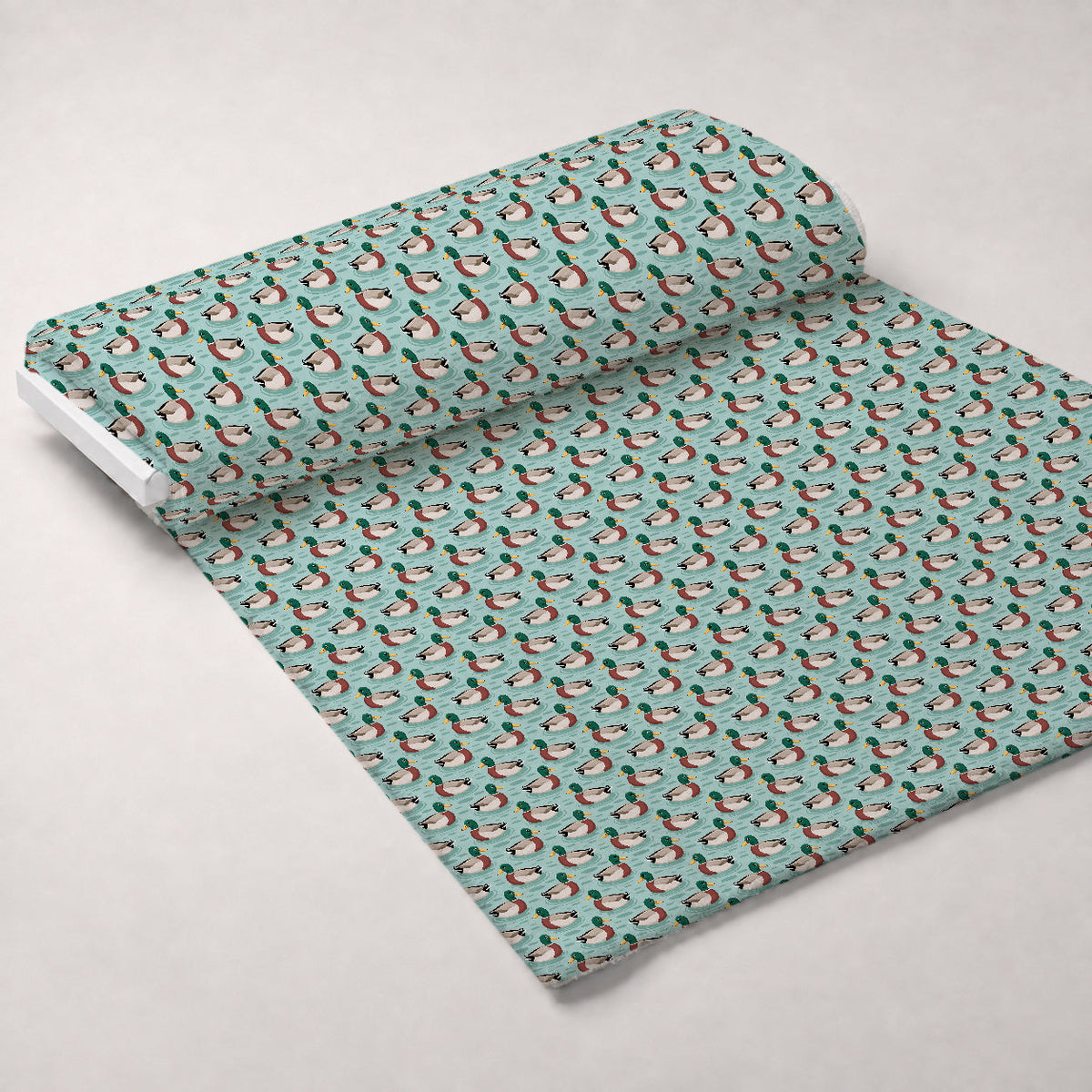 Drakes and Lilies Pattern 15 Fleece Fabric — fleece fabric unrolled bolt preview (mv-fleece-v1:bolt)