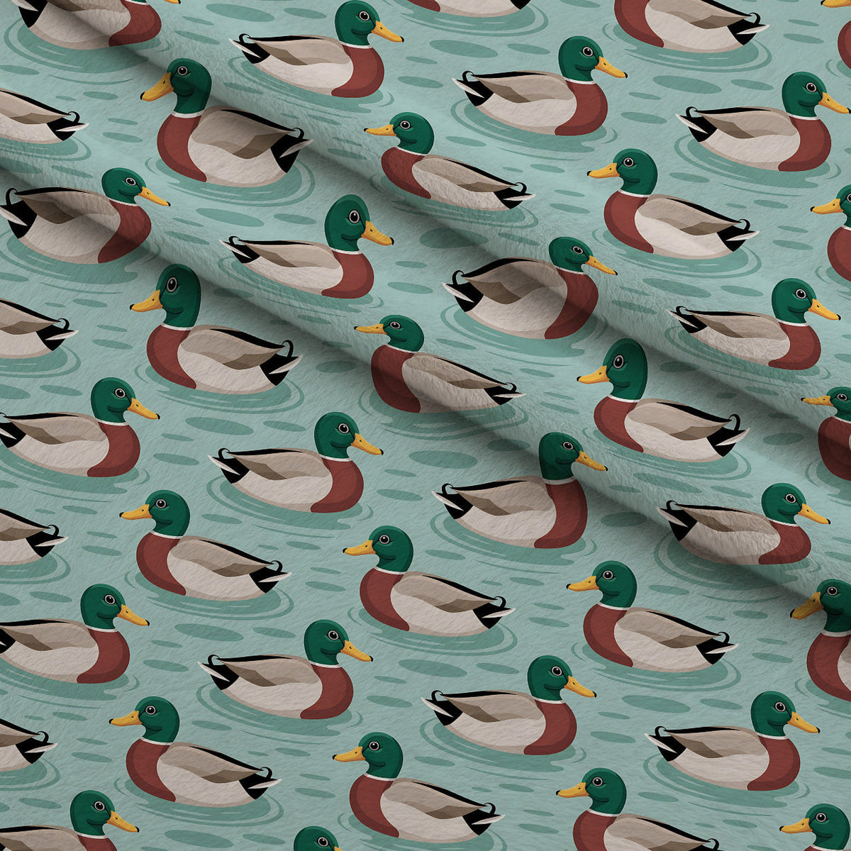 Drakes and Lilies Pattern 15 Fleece Fabric — fleece fabric folded close-up preview (mv-fleece-v1:lying)