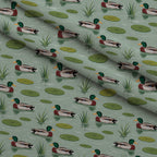Drakes and Lilies Pattern 24 Fleece Fabric — fleece fabric folded close-up preview (mv-fleece-v1:lying)
