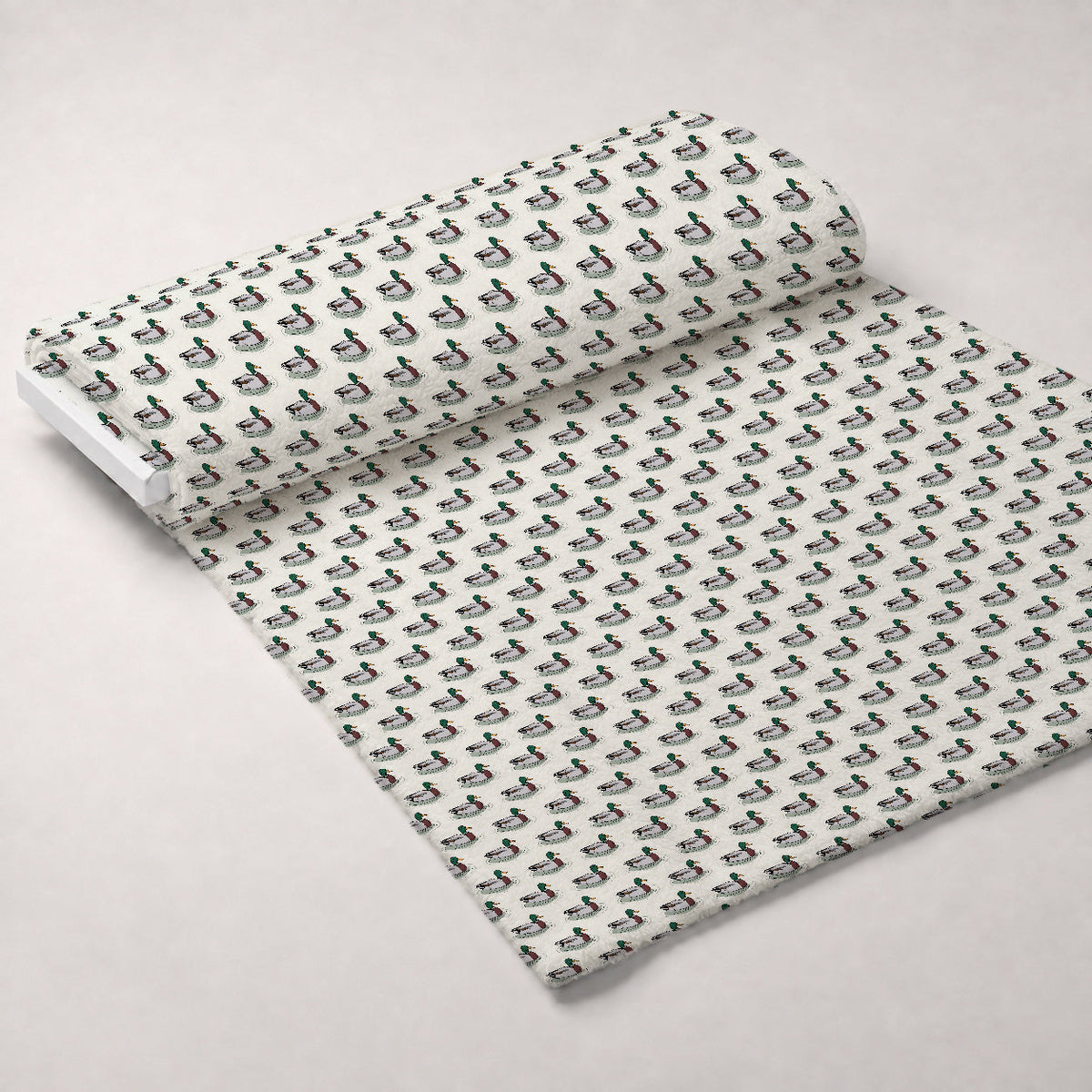 Drakes and Lilies Pattern 6 Fleece Fabric — fleece fabric unrolled bolt preview (mv-fleece-v1:bolt)