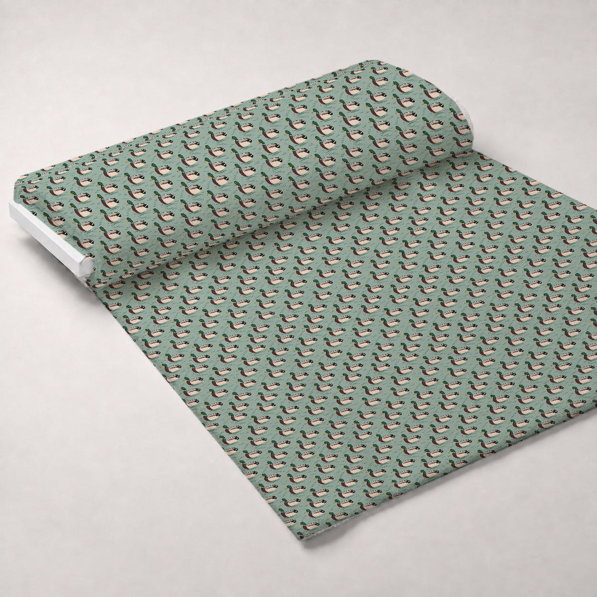 Drakes and Lilies Pattern 7 Fleece Fabric — fleece fabric unrolled bolt preview (mv-fleece-v1:bolt)