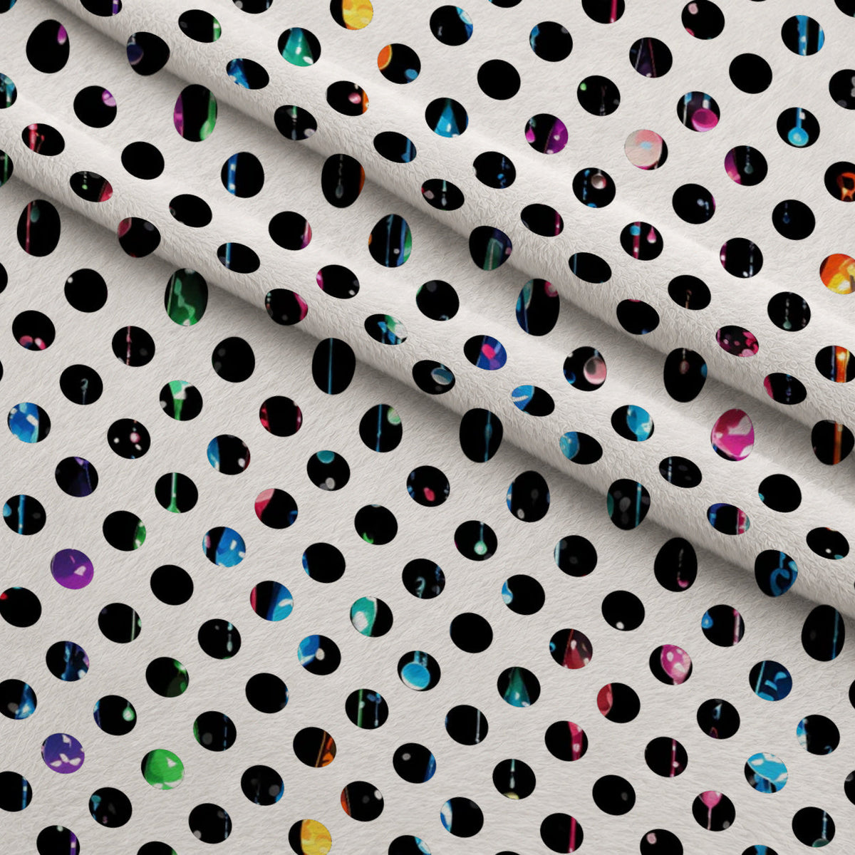 Dripping Rainbow Liquid Pattern 19 Fleece Fabric — fleece fabric folded close-up preview (mv-fleece-v1:lying)